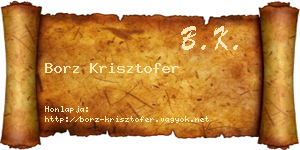 Borz Krisztofer névjegykártya