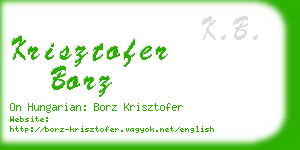 krisztofer borz business card